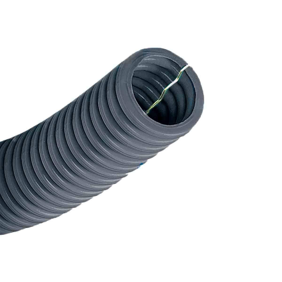 Gaine ICTA grise Ø25mm avec fil tire-aiguille galvanisé - Longueur 100m