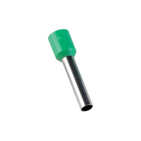 Embout de câblage vert 6 mm², longueur 12 mm - Lot de 100 pièces.