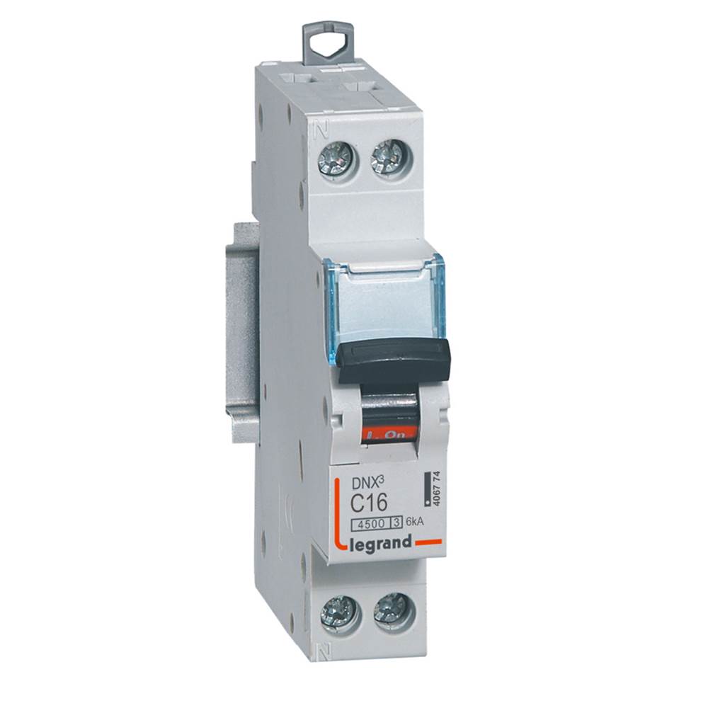 Disjoncteur Legrand dnx³ 4500 6kA - Vis/Vis - 1P+N 230v~ - 16A - Courbe C - LEG406774